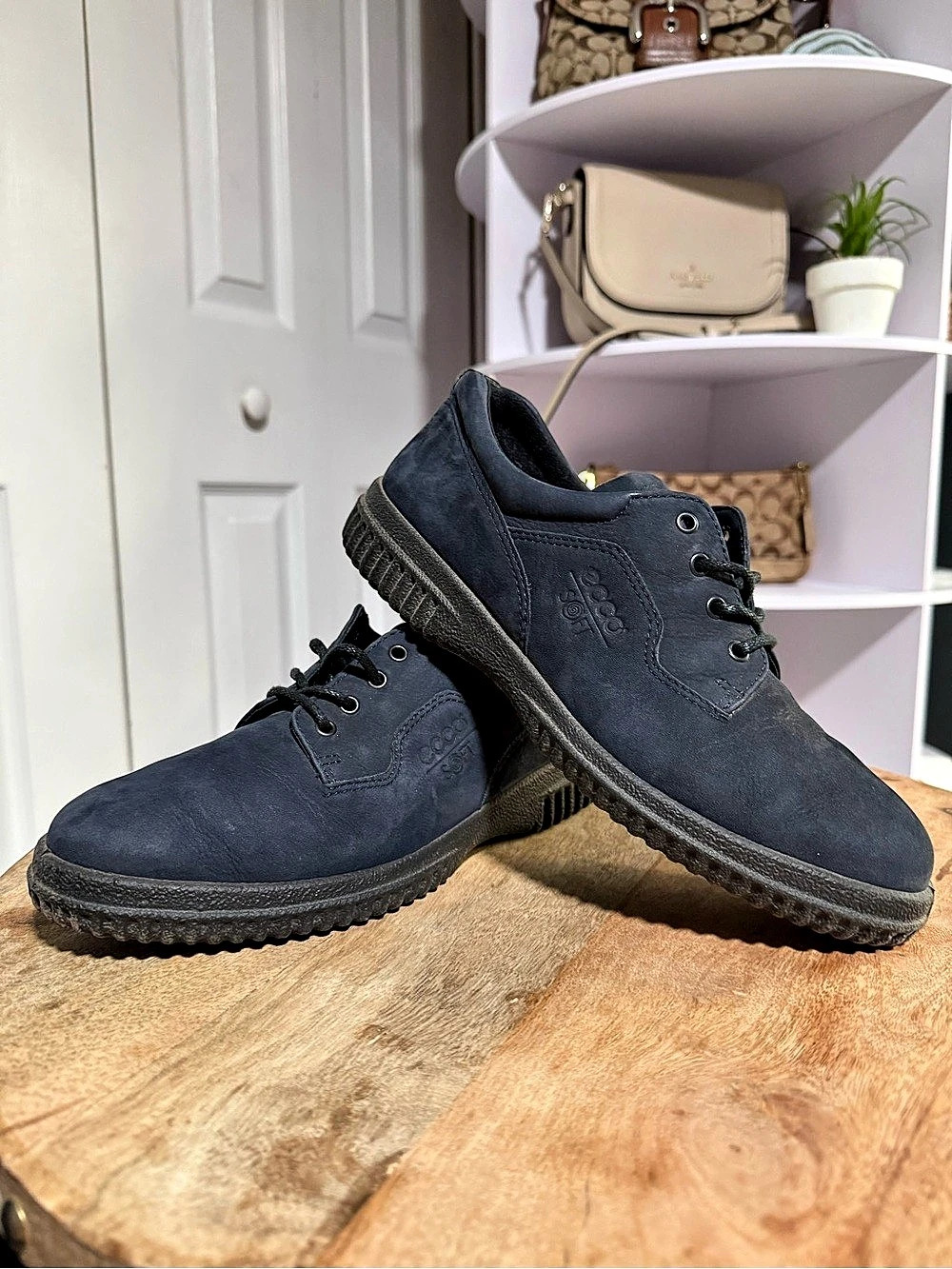 Ecco Men's Blue Lace-Up Sneakers